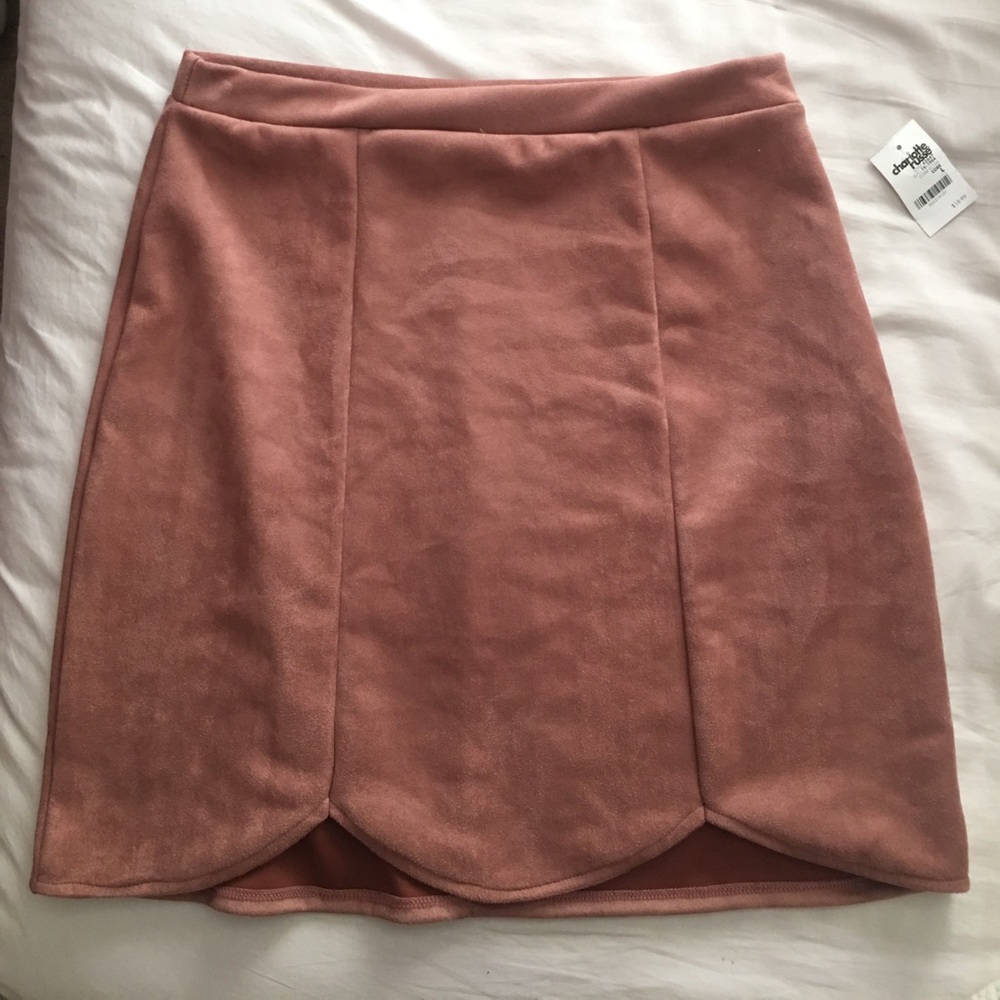 Charlotte Russe Pink Velvet Skirt